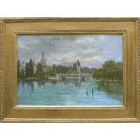 Rettich, Karl Lorenz (1841 Rosenhagen - 1904 Lübeck)"Blick auf Konstanz" mit Münster und