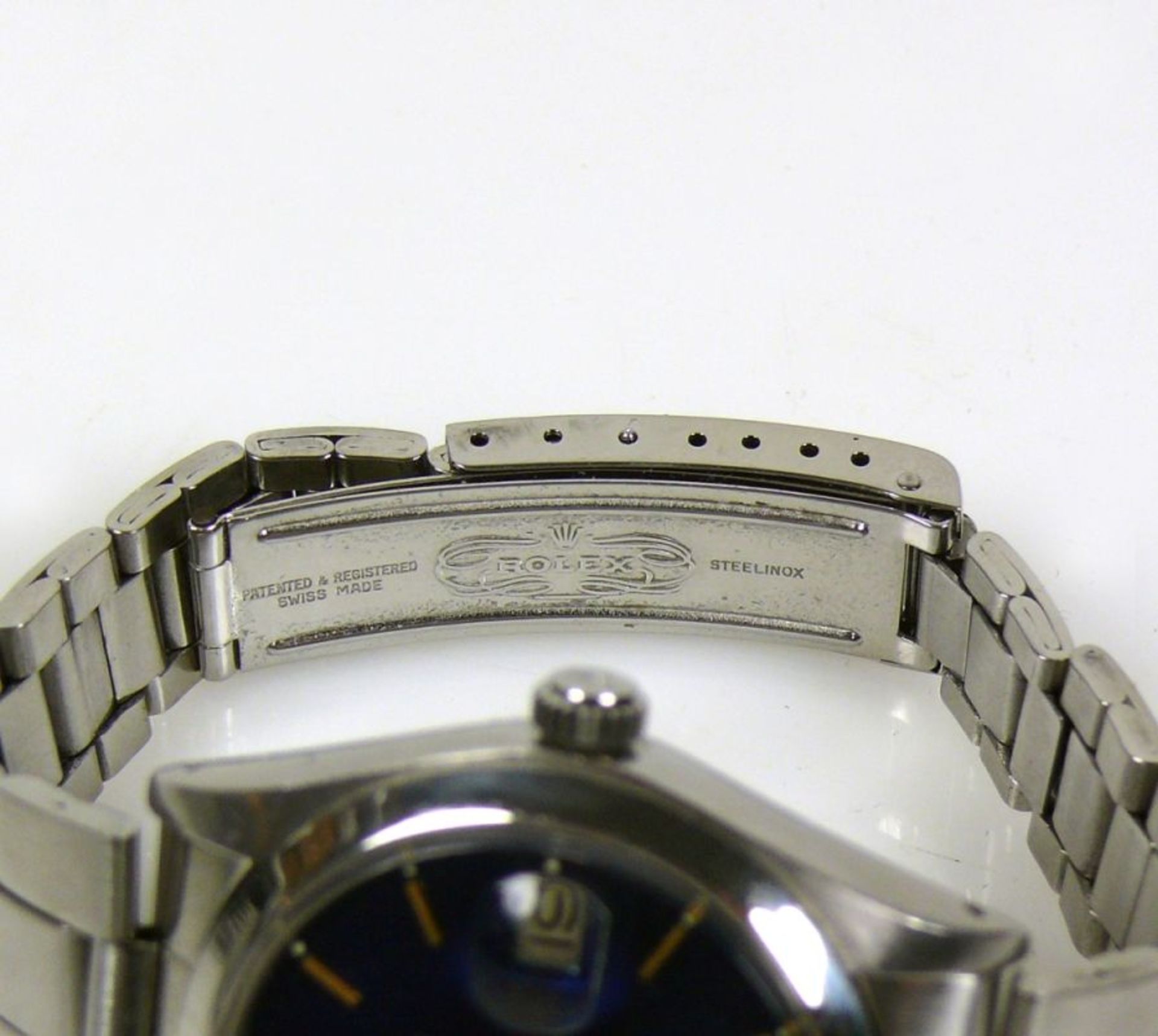 ROLEX-ArmbanduhrOyster Precision; 1957; dunkelblaues Ziffernblatt; Stahl; Handaufzug; Datumsanzeige; - Bild 4 aus 4