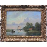 Kannemans, Christiaan Cornelis (Breda 1812-1884)"Küstenlandschaft"; 2 Boote mit Personen besetzt; am