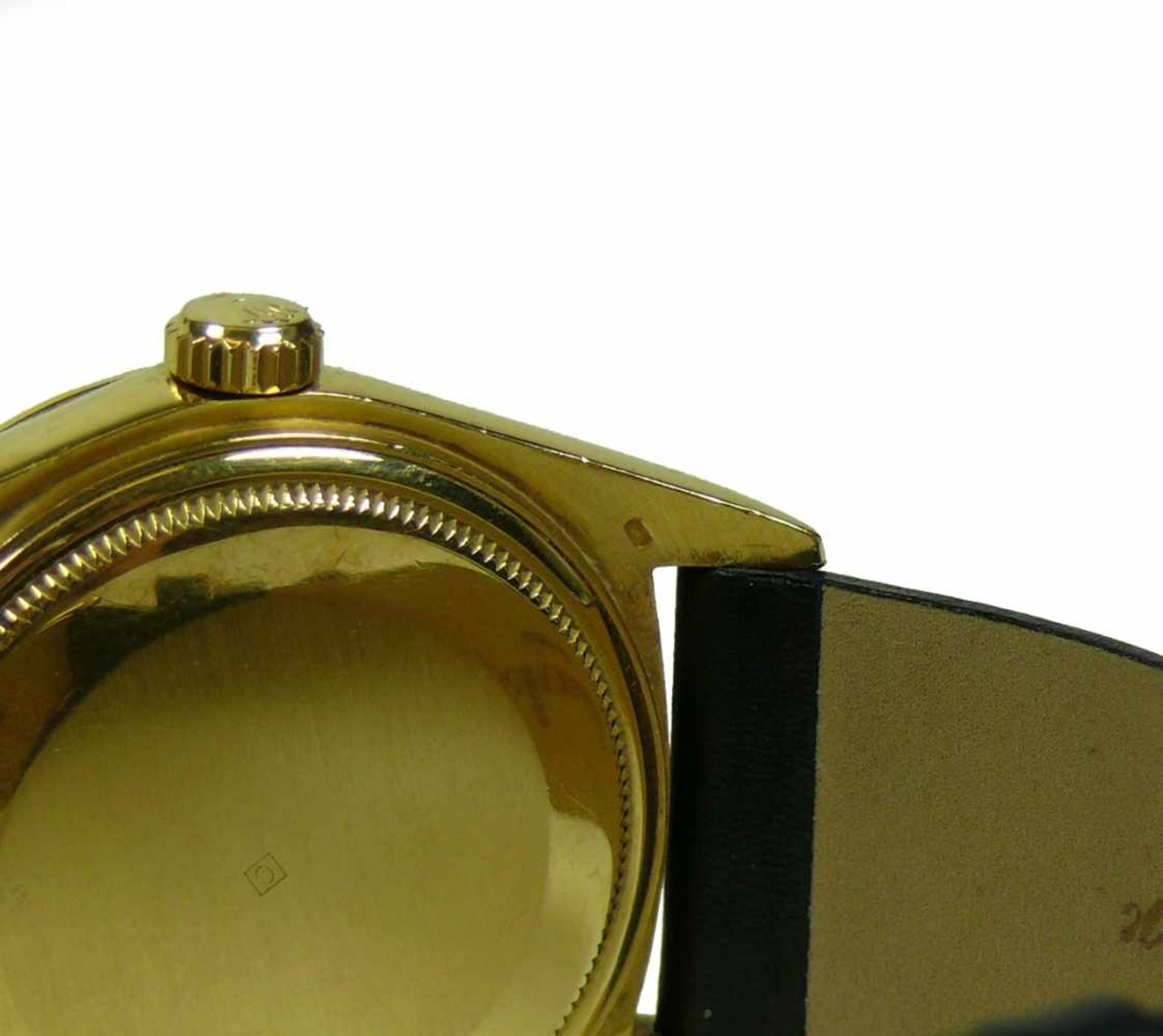 ROLEX-ArmbanduhrDate Just; 36 mm; 18ct GG-Gehäuse mit Diamantlunette; schwarzes Ziffernblatt; Ref.- - Bild 4 aus 9