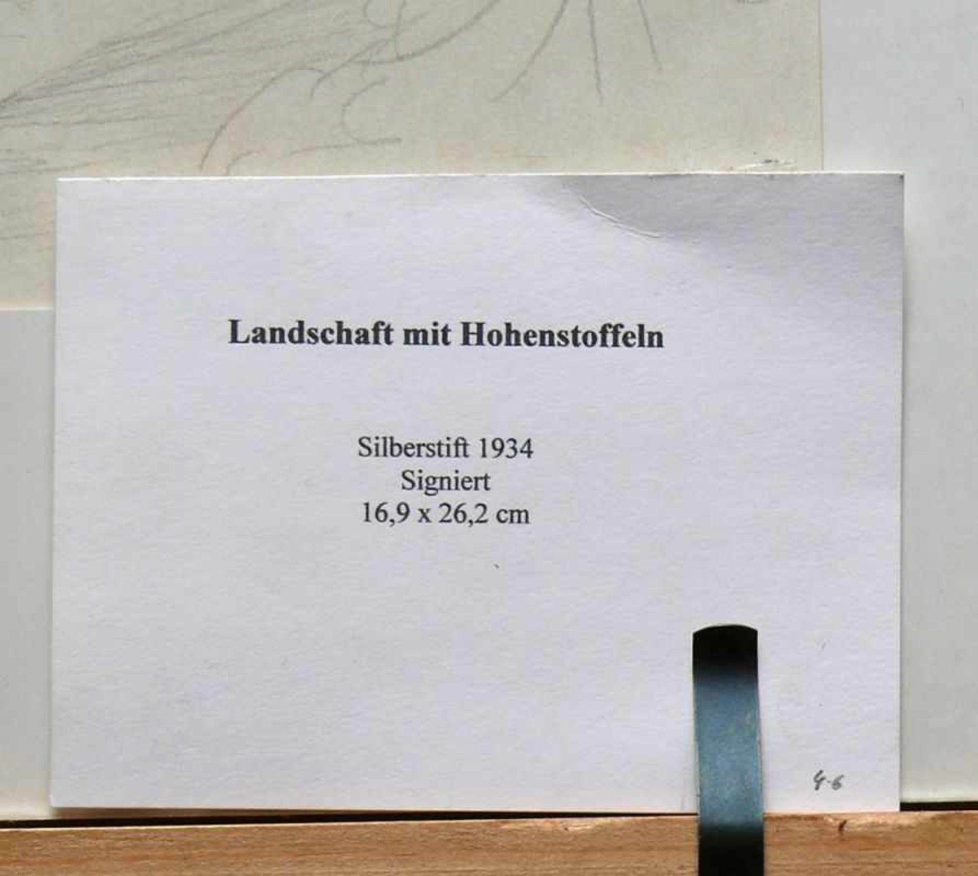 Dix, Otto (1891 Gera - 1969 Singen)"Hegaulandschaft mit Hohenstoffeln"; Silberstift-Zeichnung; mit - Bild 4 aus 7