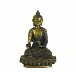 Buddhaauf Lotussockel sitzend; Bronze; H: 30 cm
