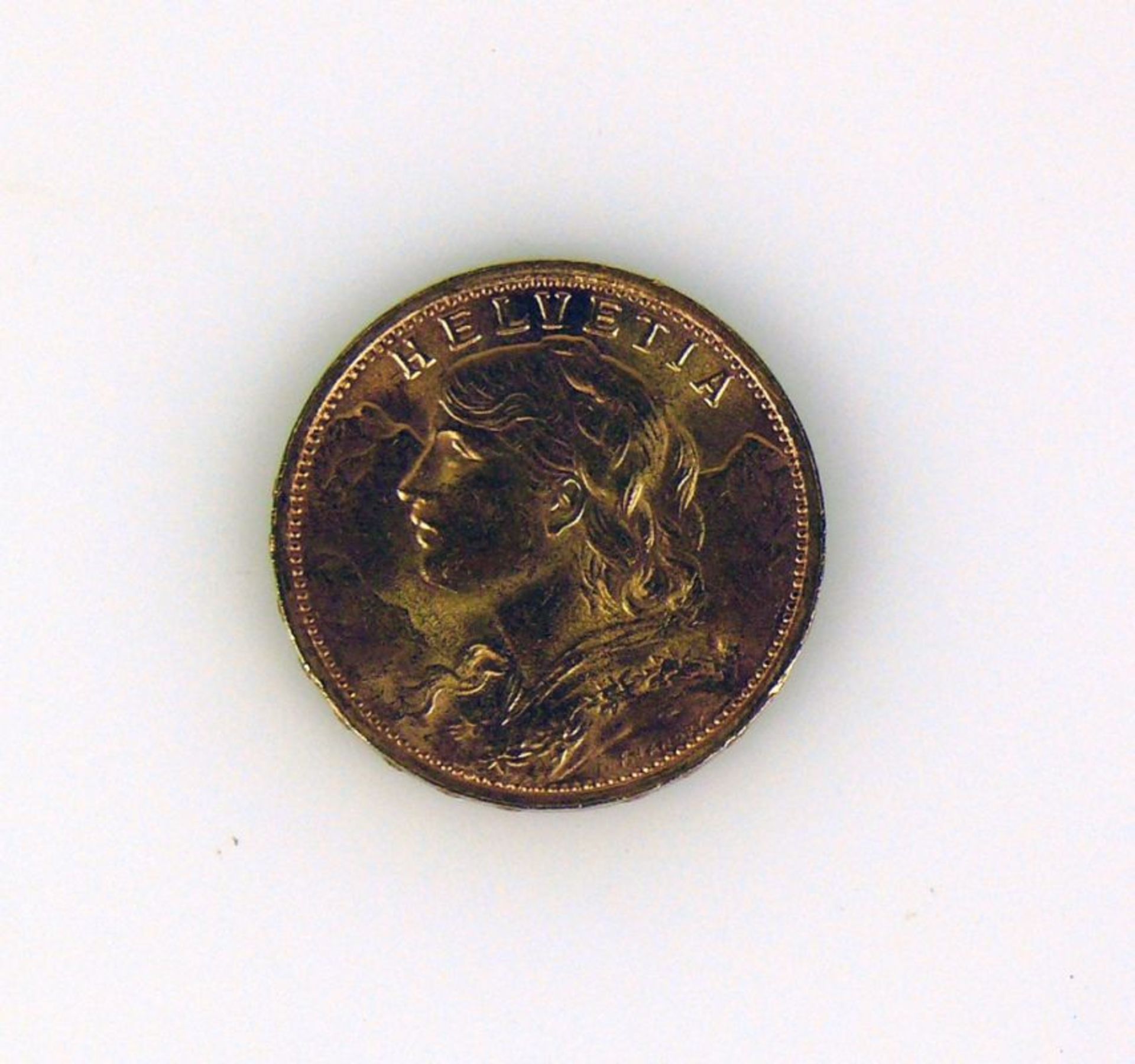 Goldmünze20 FRANKEN; Schweiz, 1947; 6,44g - Bild 2 aus 2