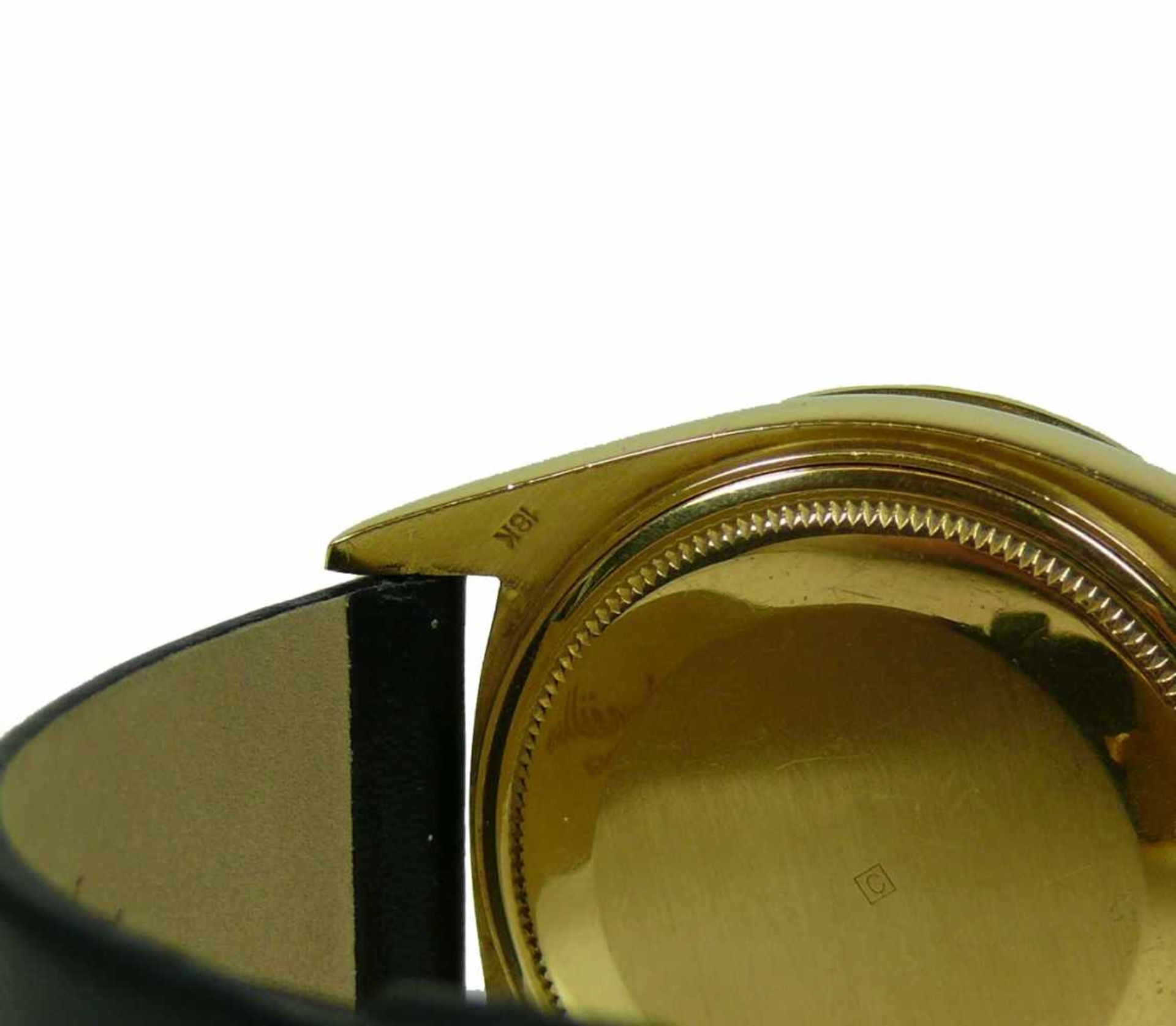 ROLEX-ArmbanduhrDate Just; 36 mm; 18ct GG-Gehäuse mit Diamantlunette; schwarzes Ziffernblatt; Ref.- - Bild 2 aus 9