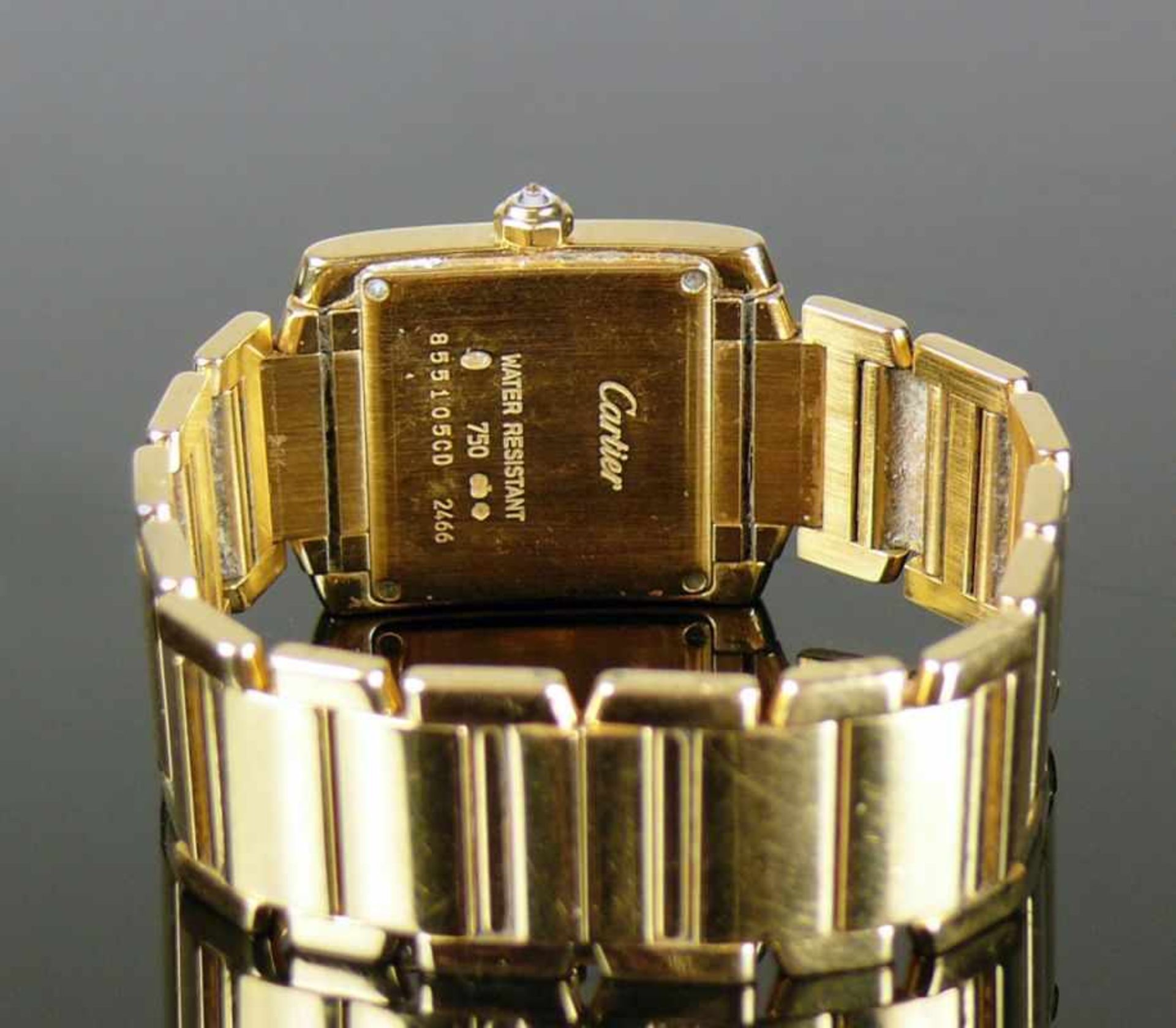 CARTIER-DamenarmbanduhrTank Francaise; Quartz; Gehäuse und Gliederarmband in 18ct GG; Seiten des - Bild 2 aus 7