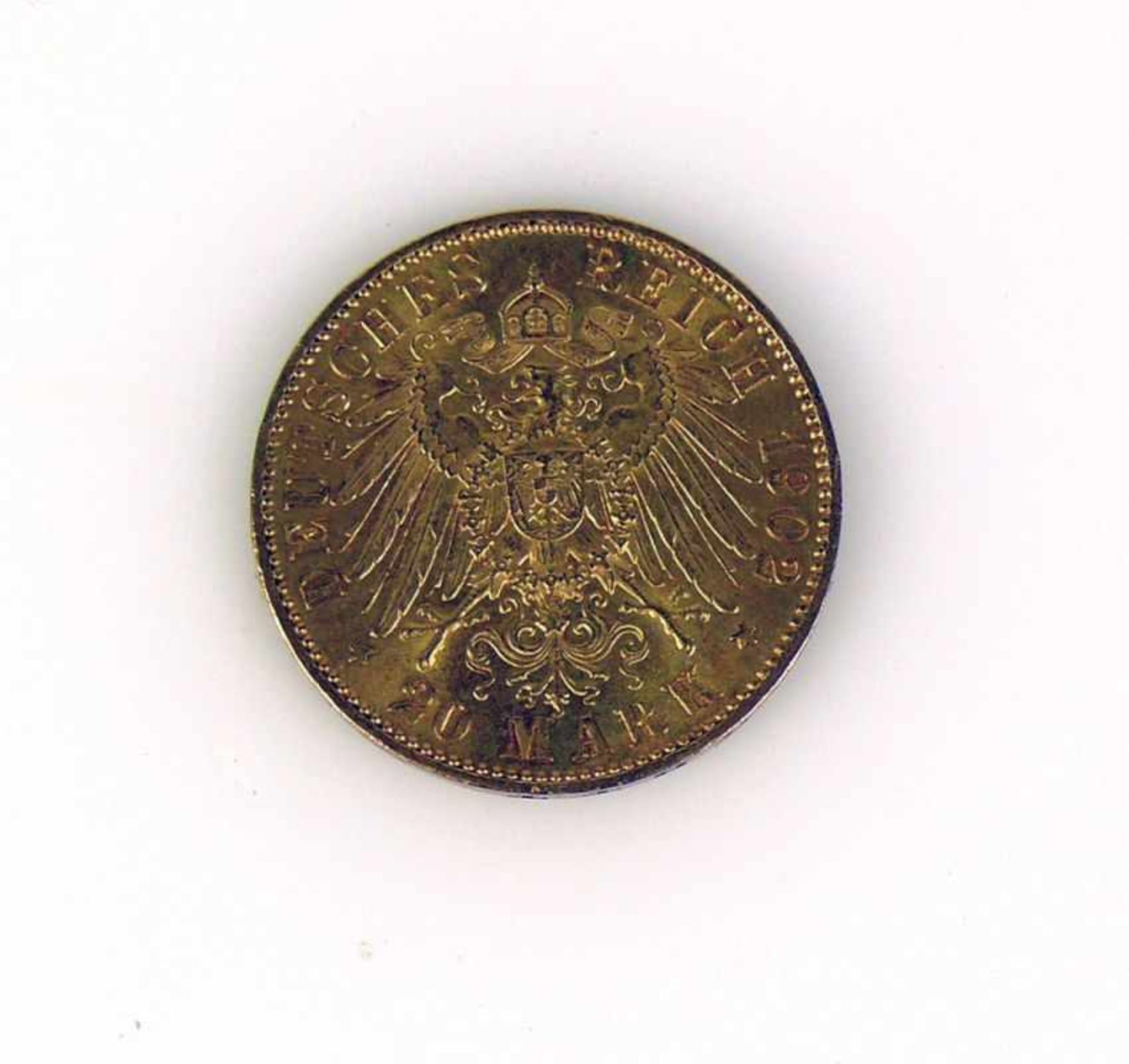 Goldmünze20 MARK, Wilhelm II; Preussen; 1902 A; 7,97g - Bild 2 aus 2