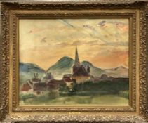 Slevogt, Max (1868 Landshut - 1932 Neukastel)"Godramstein in der Abendsonne"; Blick auf den Ort