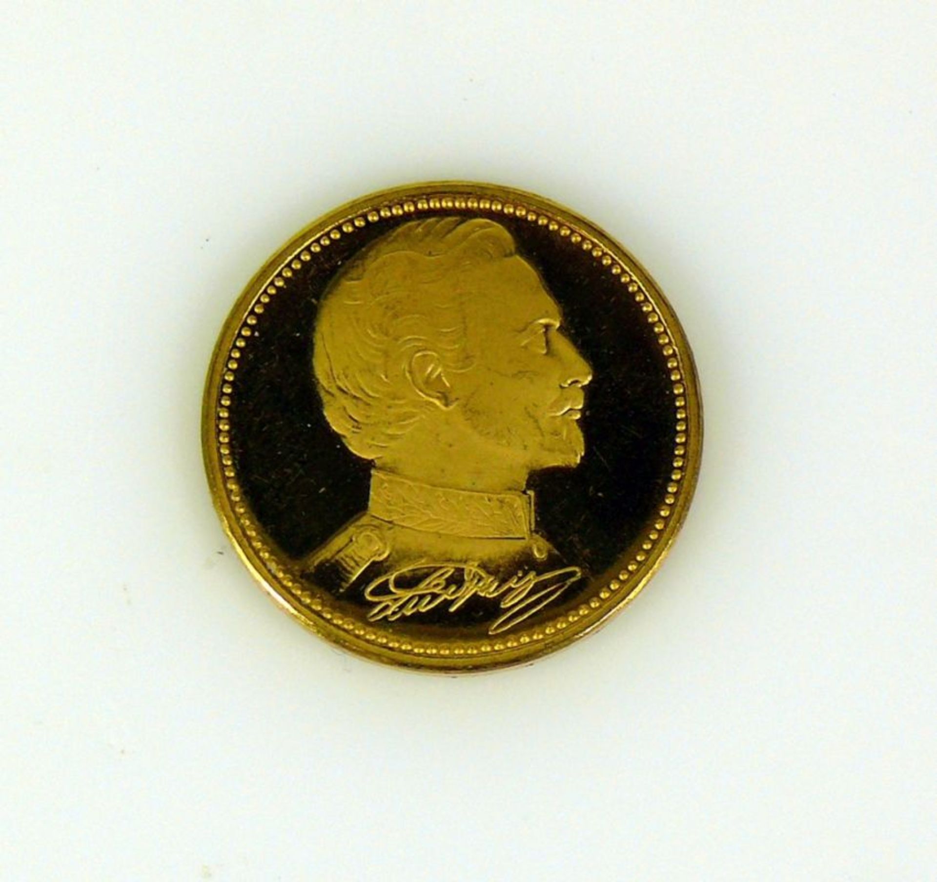 GoldmedailleLudwigportrait, 1845 - 1886; 10,35g - Bild 2 aus 2