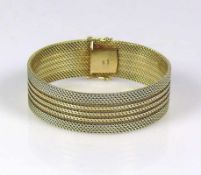 Armband14ct GG; feines Geflecht; 49,9g; L: 18 cm; B: 2 cm