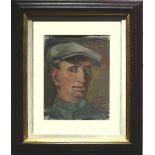 Hirt, Paul (Villingen 1898 - 1951)"Selbstportrait"; ÖL/Papier; 31 x 22 cm; unter PP hinter Glas