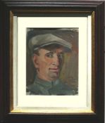 Hirt, Paul (Villingen 1898 - 1951)"Selbstportrait"; ÖL/Papier; 31 x 22 cm; unter PP hinter Glas