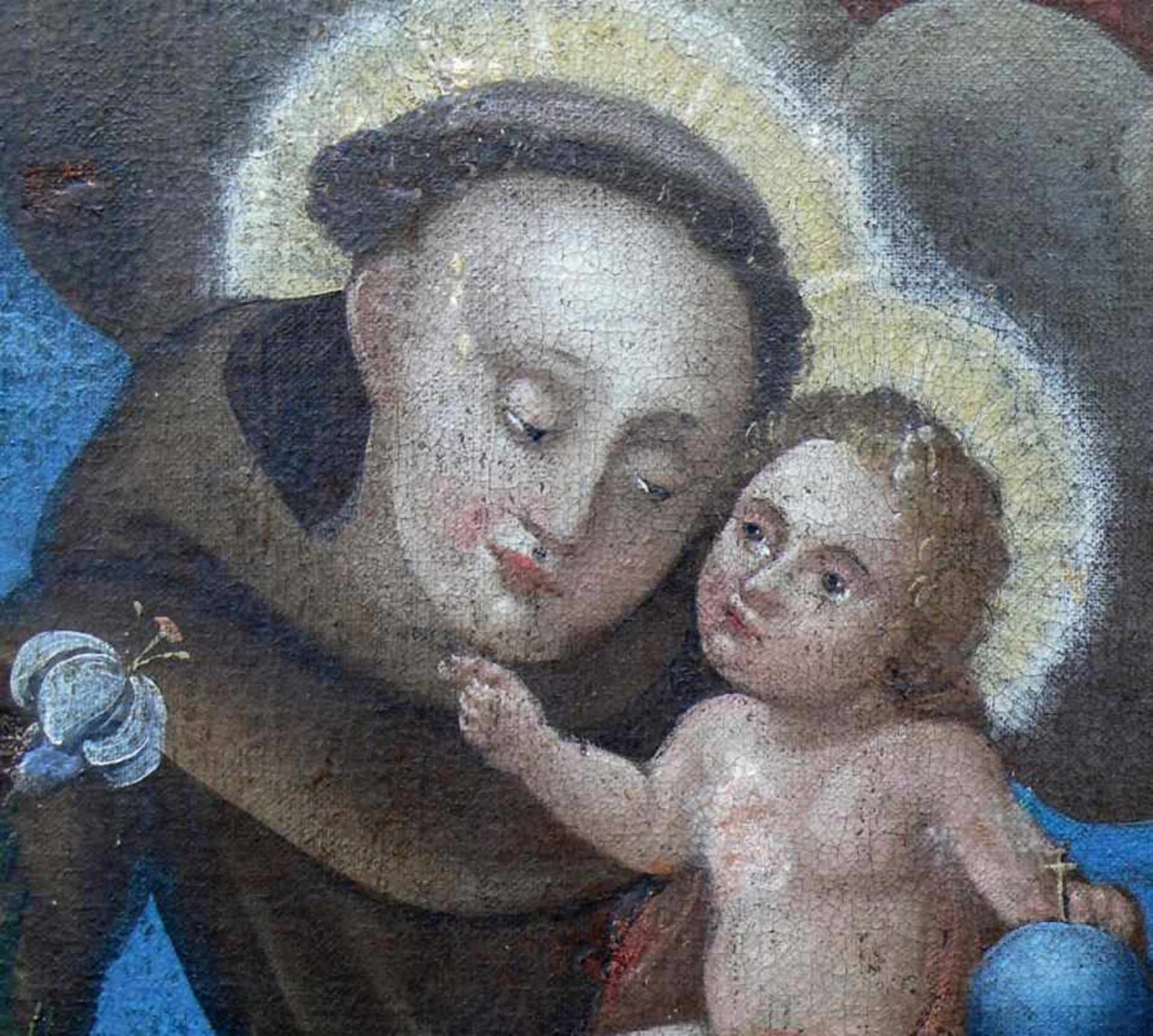 Kirchenmaler (Süddeutsch, 17.Jh.)"Marienkrönung"; Maria, flankiert von Gottvater und Christus auf - Image 3 of 6