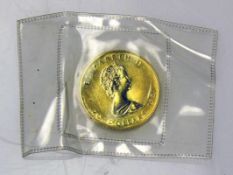 Goldmünze20 CANADA DOLLAR, Elisabeth II; ca. 16,5g Feingold (original verschweißt)