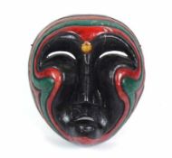 Maske (Afrika, 19./20.Jh.)farbig gefasst; ca. 23 x 21 cm