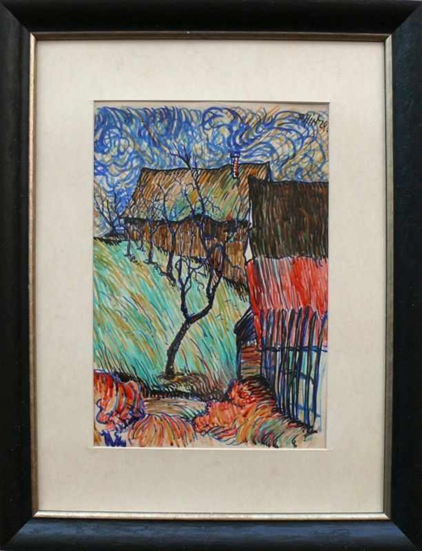Hirt, Paul (Villingen 1898 - 1951)"Expressive Landschaft"; Aquarell; rechts oben sign. und dat. - Bild 3 aus 4