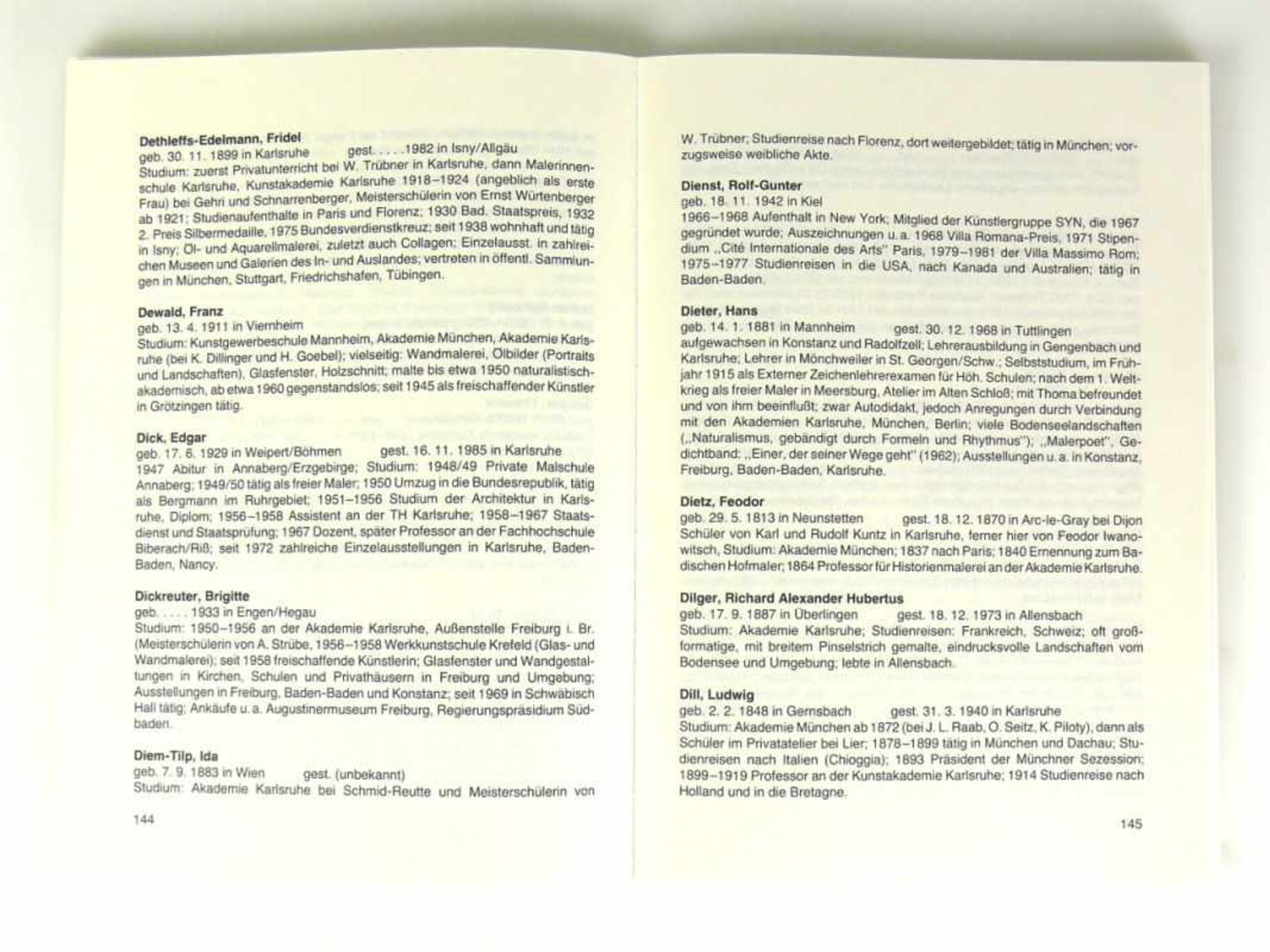 Karlsruher MalerKleines Lexikon von Leo Mülfarth; von 1987; mit Biographien und Farbfotos einiger - Bild 2 aus 2