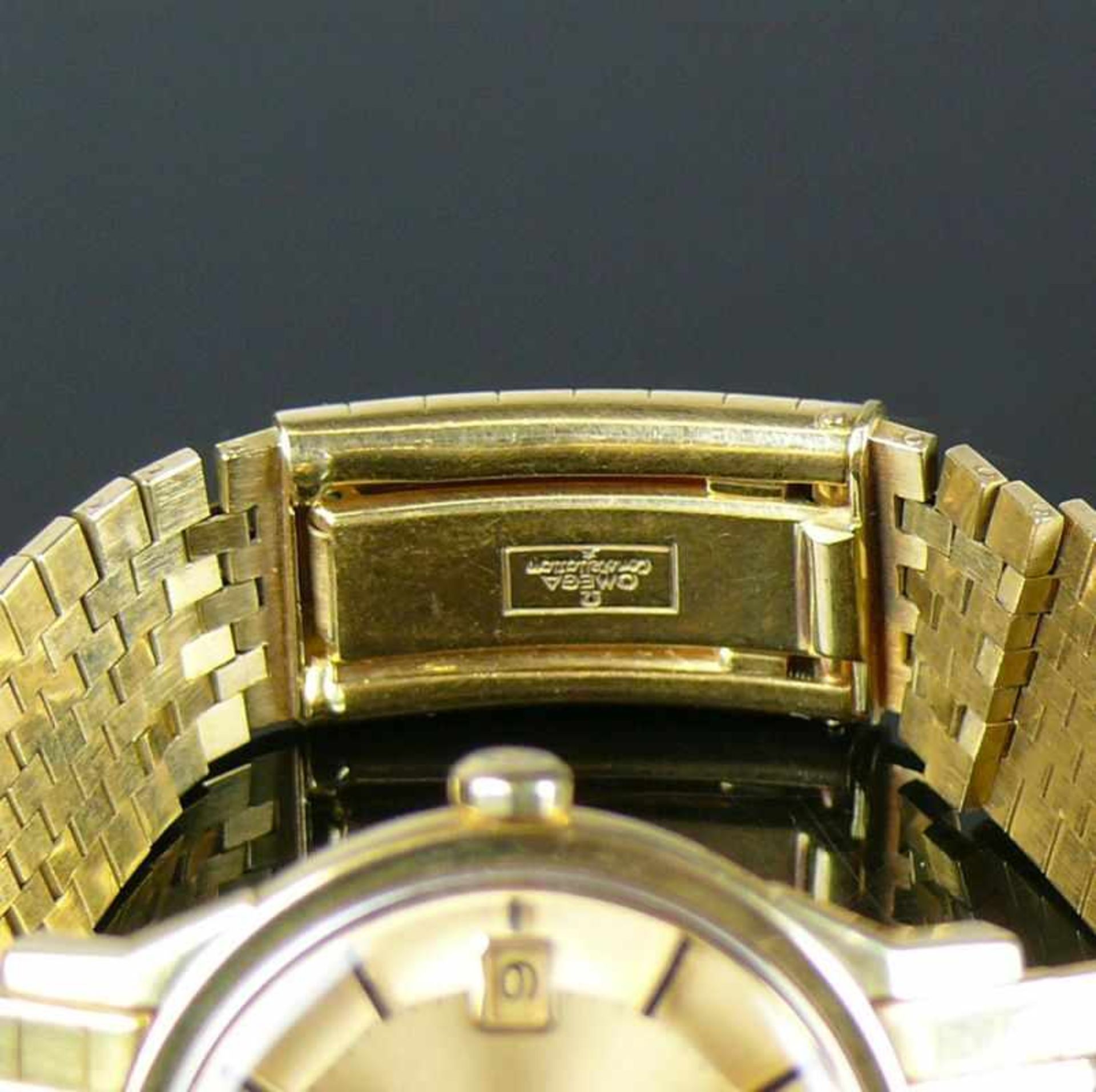 OMEGA-Constellation-Herrenarmbanduhr (ca. 1970)Automatik; Cal. 564; goldfarbenes Ziffernblatt; - Bild 7 aus 7