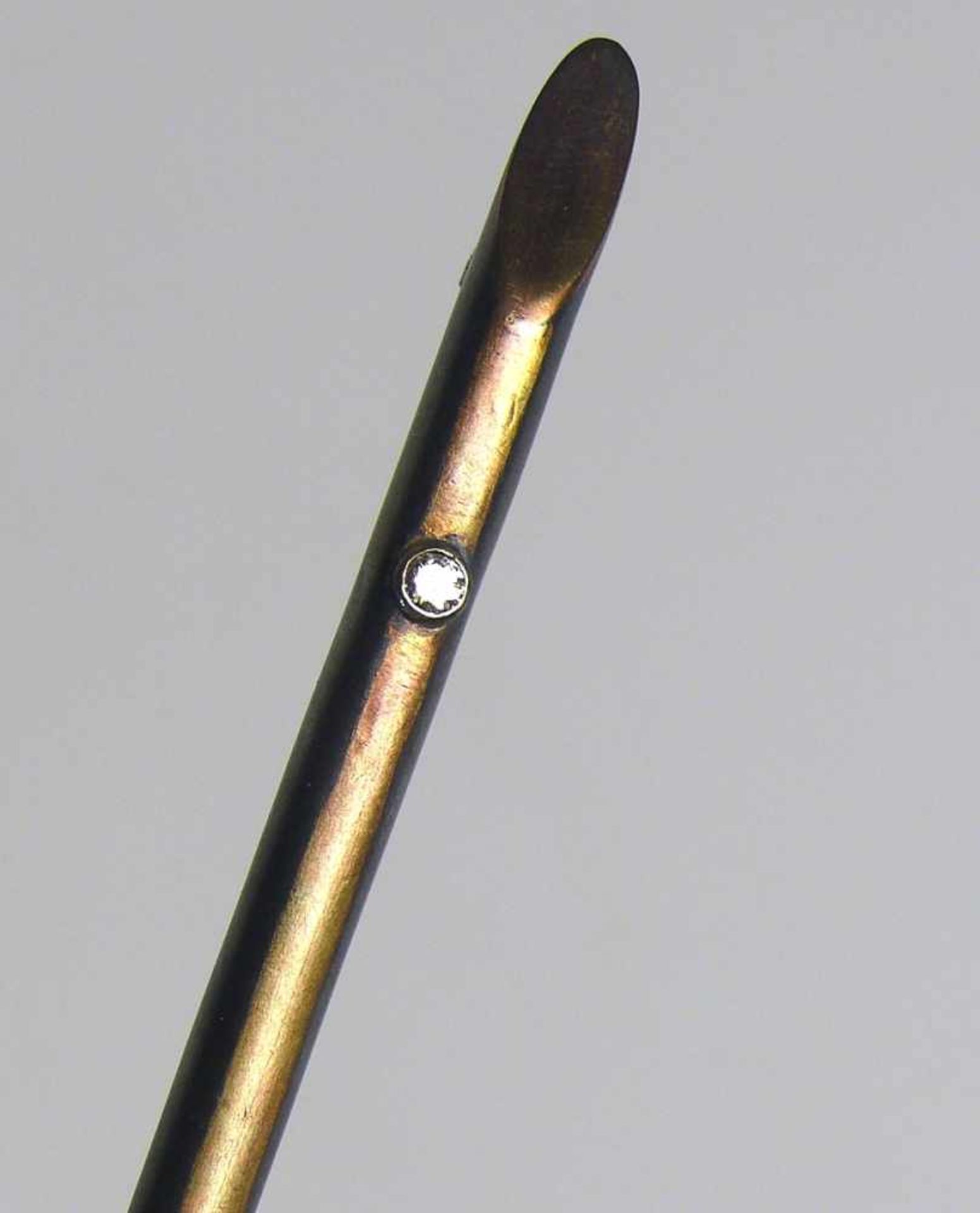 ZOBEL-BroscheRundstabdekor; Silber tlw. verg.; Oberfläche mit 1 Brillant von ca. 0,10ct; auf - Bild 5 aus 6