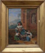 Schödlberger, Joh. Nepomuk (Wien 1779 - 1853)"Italienische Mutter mit 2 Töchter" auf einer