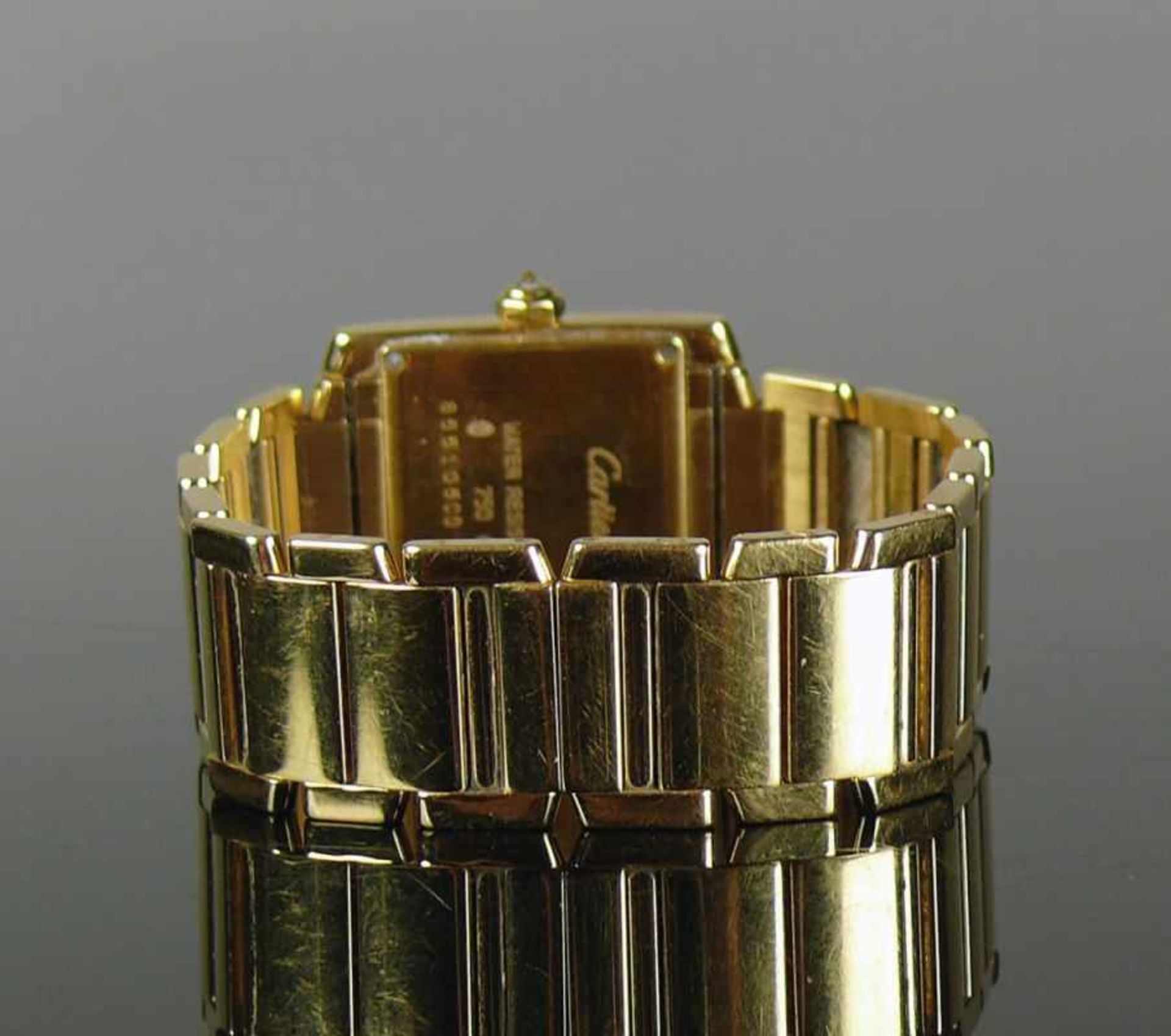 CARTIER-DamenarmbanduhrTank Francaise; Quartz; Gehäuse und Gliederarmband in 18ct GG; Seiten des - Bild 3 aus 7