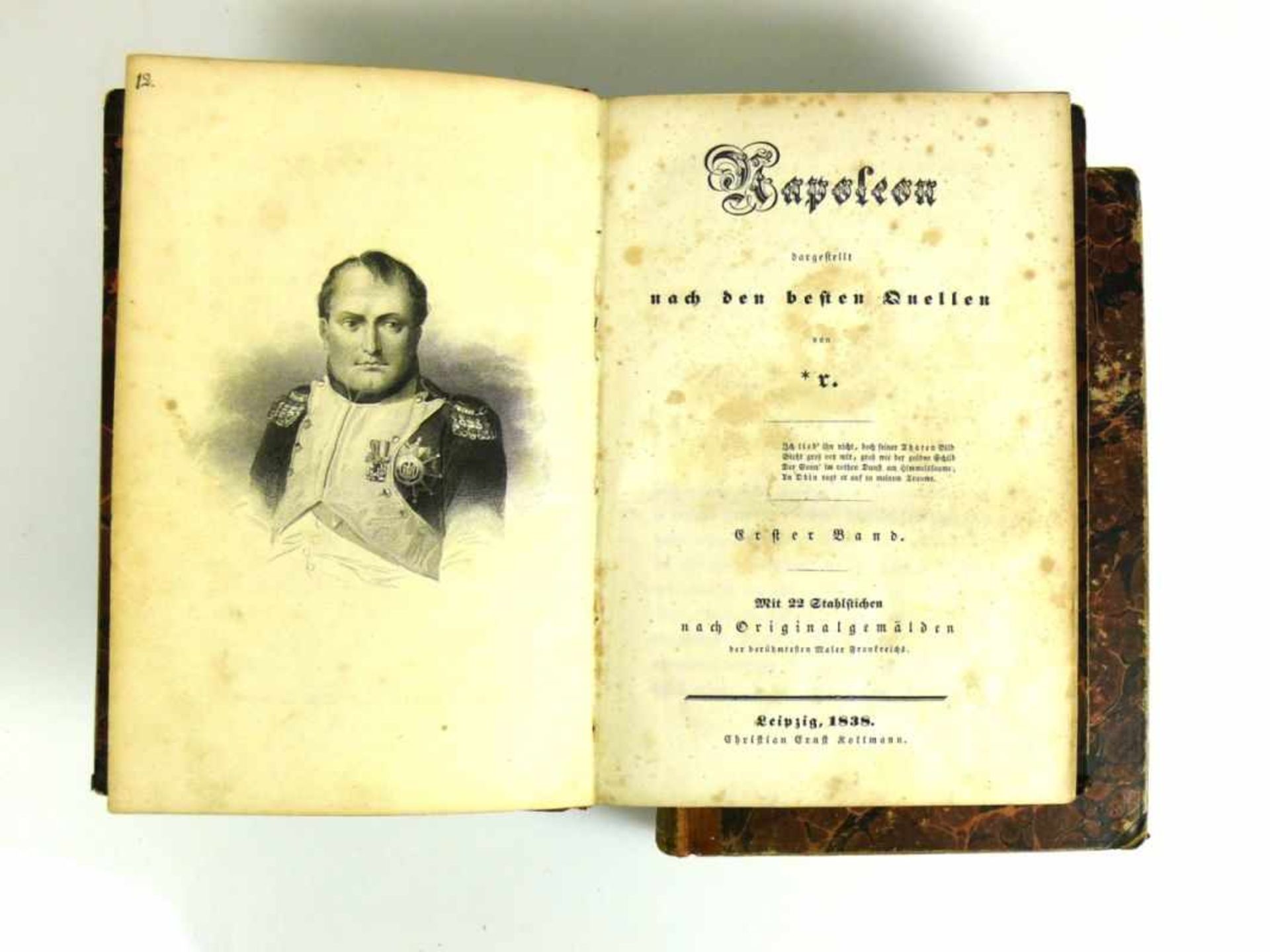 Napoleon (1838/39)dargestellt nach den besten Quellen von r.; 2 Bände, jeweils mit 22 Stahlstichen - Bild 2 aus 3