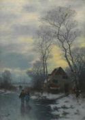 Jungblut, Johann (1860 Saarburg - 1912 Düsseldorf)"Winterlandschaft am Niederrhein"; mehrere