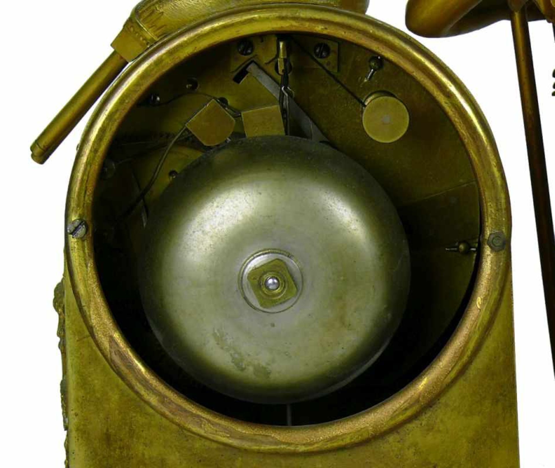 Kommodenuhr (wohl Frankreich, 1.H.19.Jh.)auf rechteckigem Sockel stehender Hirte mit Musikinstrument - Bild 2 aus 7