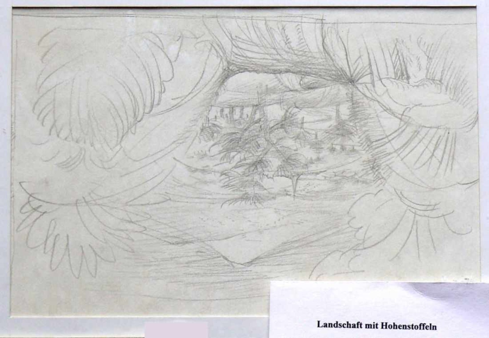 Dix, Otto (1891 Gera - 1969 Singen)"Hegaulandschaft mit Hohenstoffeln"; Silberstift-Zeichnung; mit - Bild 3 aus 7