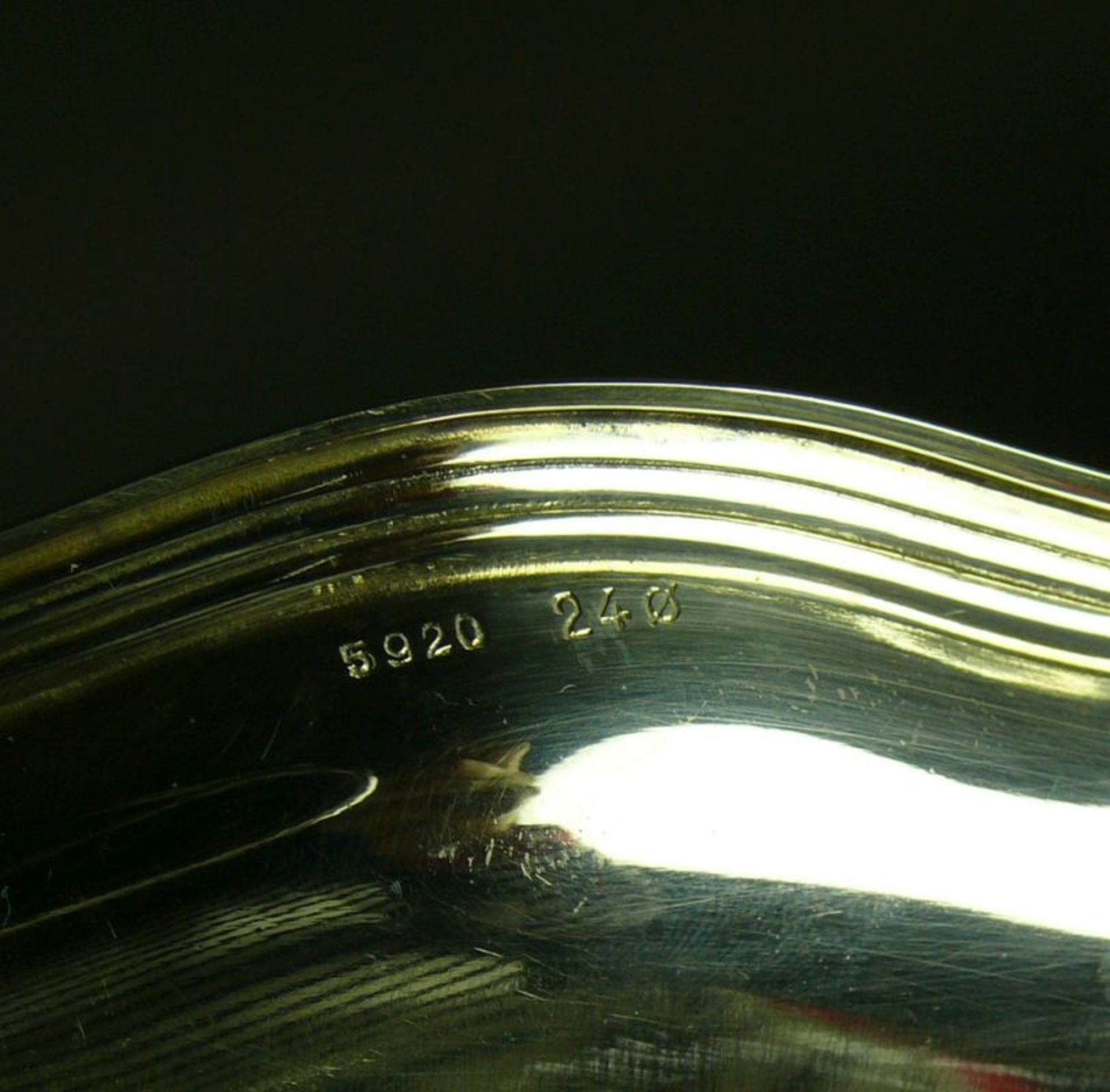TablettDeutsch, Silber 835; D: 24 cm; Rand mehrfach profiliert; 271g; (27) - Bild 2 aus 3