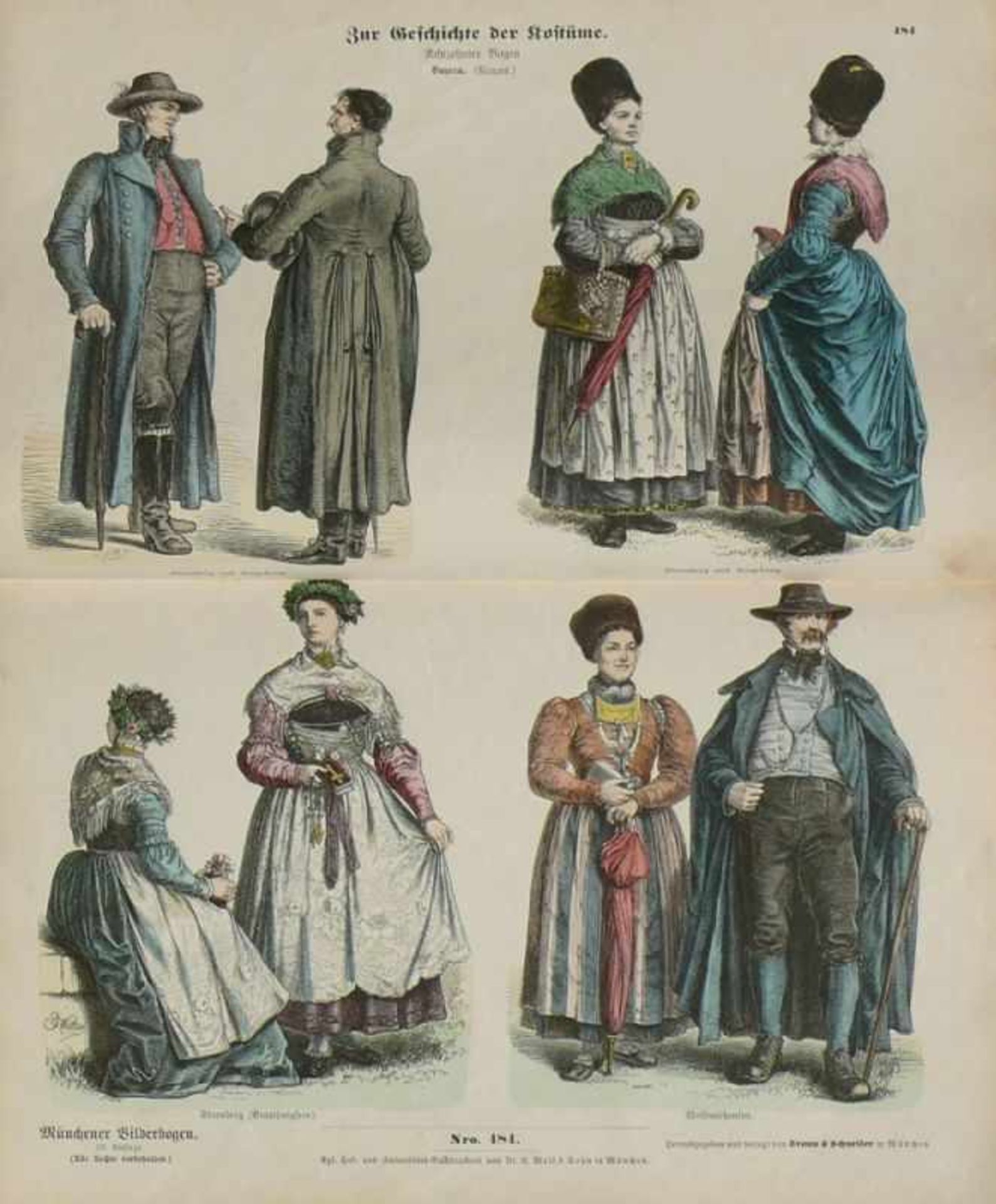 Zur Geschichte der Costümenach Zeichnungen von Wilh. Diez, C. Fröhlich, C. Häberlin, M. Heil, And. - Bild 4 aus 5