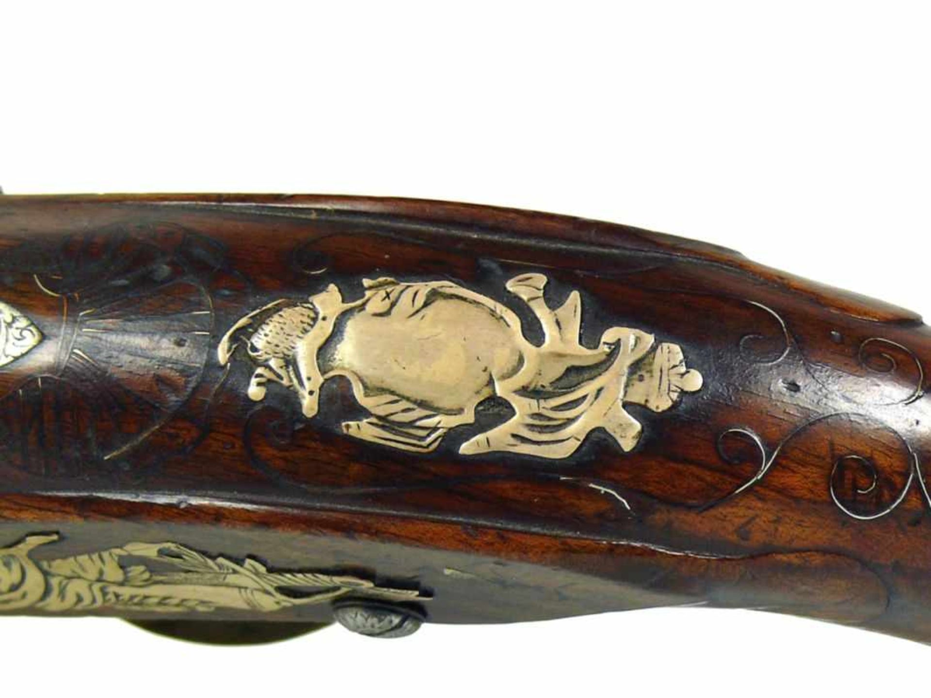 Seltene Systemwaffe (Stanton, London um 1790)Steinschloss-Pistole mit 1 Hahn, 3 Kammern und 3 - Image 14 of 16