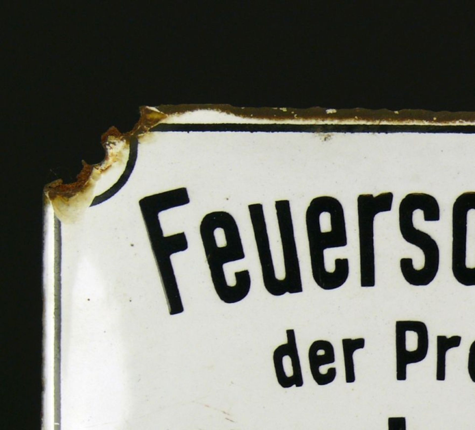 Emailschild"Feuersozietät der Provinz Brandenburg, gegründet 1719"; farbiger Email; mit - Bild 2 aus 4