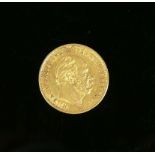 Goldmünze20 Mark; 1875, Wilhelm Deutscher Kaiser König von Preussen A; ss/vz
