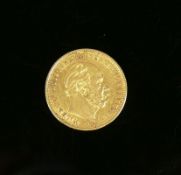Goldmünze20 Mark; 1875, Wilhelm Deutscher Kaiser König von Preussen A; ss/vz