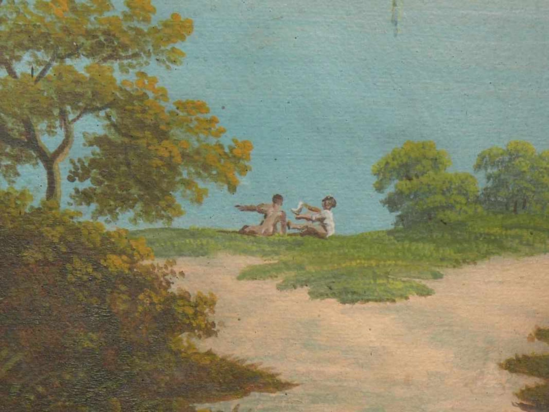 Meinau (um 1830)"Blick vom Ufer auf die Insel Meinau"; im linken Vordergrund Bauer mit Kühe; - Bild 5 aus 7