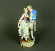 Figurenpaar (Meissen, 1860 - 1924)"Galantes Paar" in tänzerischer Pose; polychrome Malerei; linke