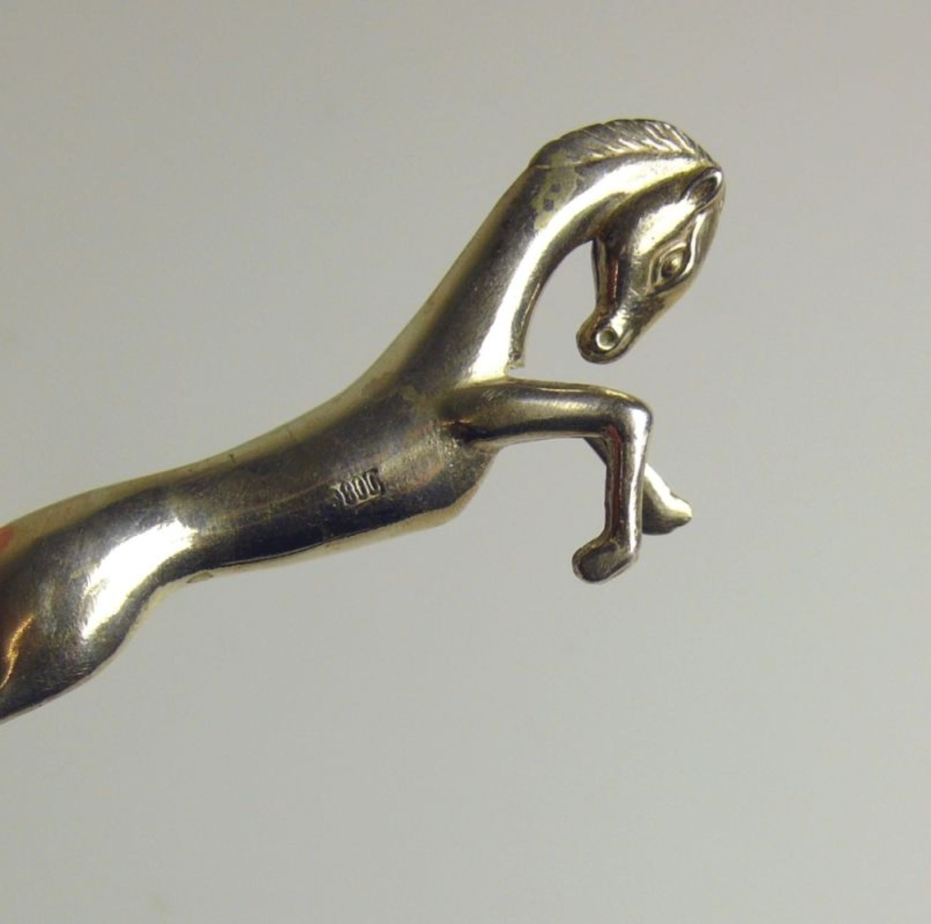 6 Messerbänkchenjeweils Silber 800; Pferdedekor; L: 8 cm; zus. 229g - Bild 3 aus 3