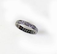 Memory-Damenring18ct WG; umlaufend mit Brillanten besetzt; in der Ringschiene gestempelt 1,225 ct