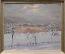 Mollweide, Werner (1889 Straßburg - 1978 Bodman-Ludwigshafen)"Winterliche Landschaft am Bodensee"