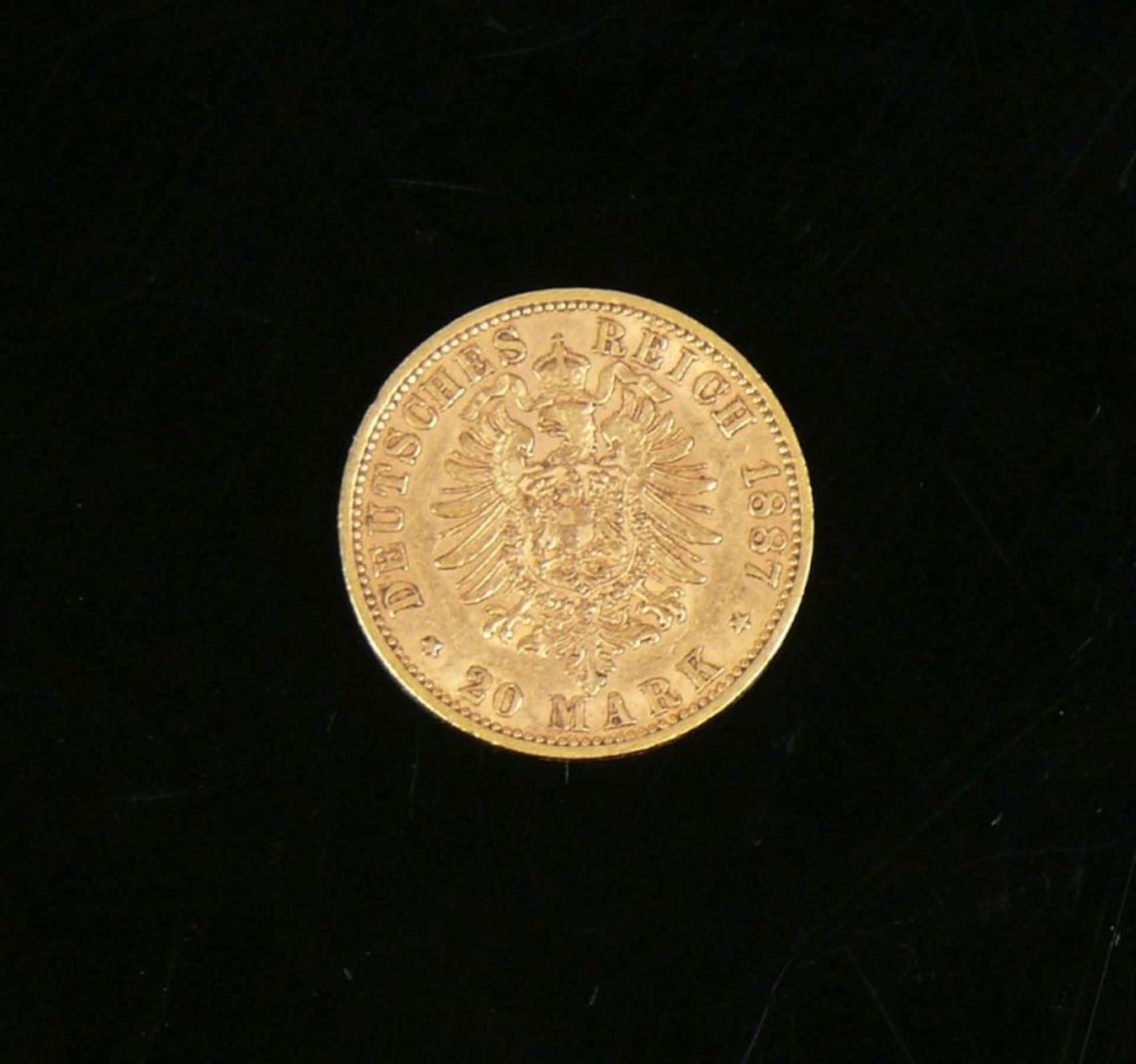 Goldmünze20 Mark; 1887, Wilhelm Deutscher Kaiser König von Preussen A; ss/vz - Bild 2 aus 2