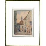 Hoffelner, Franz (1875 Wien - 1936)"Blick in Schönlaterngasse", Alt Wien 1918; Aquarell; sign. u.