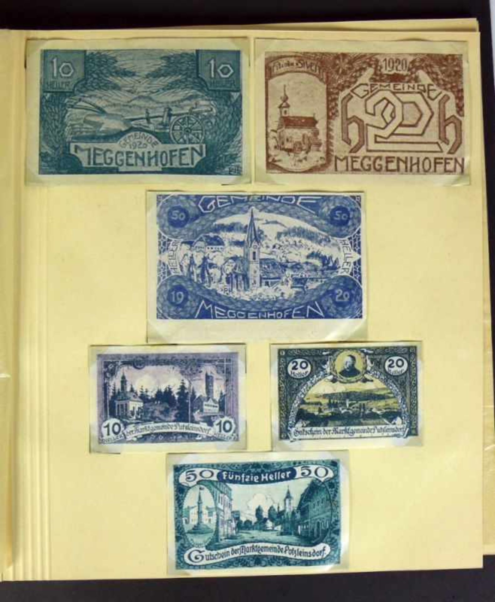 2 Alben Notgeldscheinediv. deutsche Städte; 1. WK und 1923; Stoff und Papier - Bild 2 aus 4