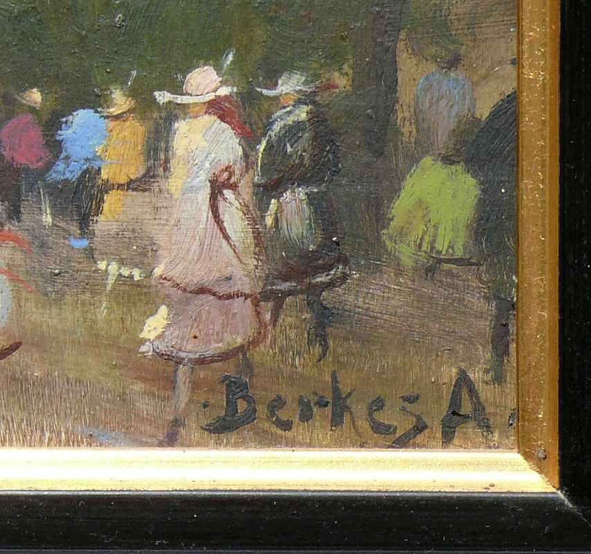 Berkes, Antal (Budapest 1874 - 1938)"Baumbestandener Boulevard in Paris" der 20er Jahre; ÖL/Holz; - Bild 2 aus 4