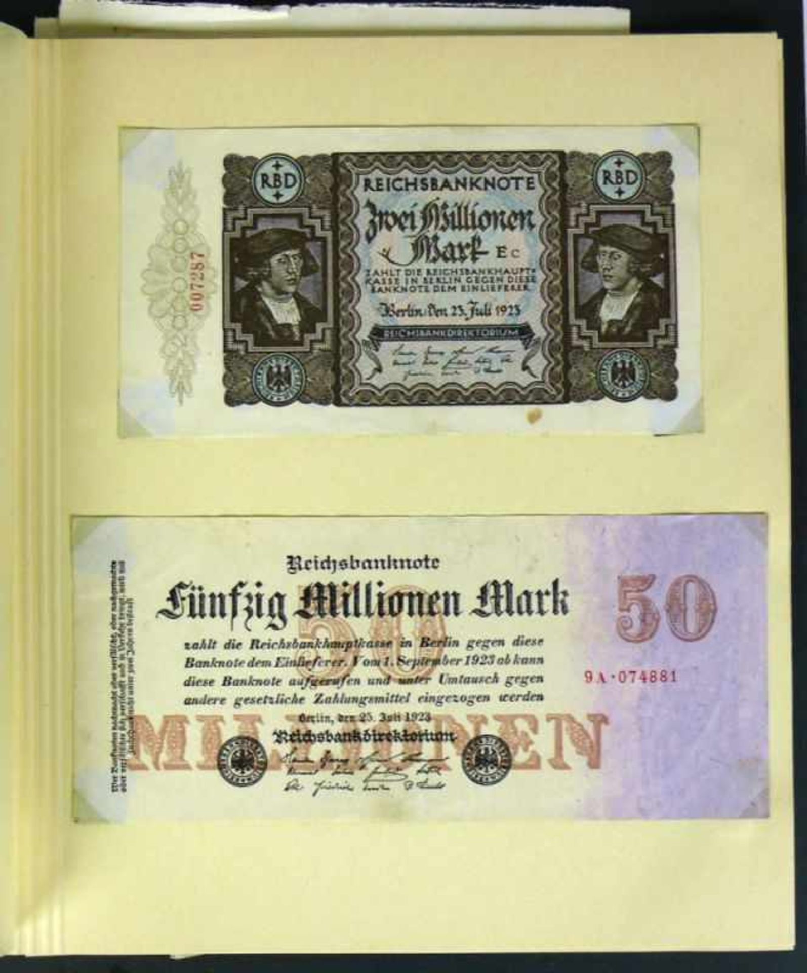 2 Alben Notgeldscheinediv. deutsche Städte; 1. WK und 1923; Stoff und Papier - Bild 4 aus 4