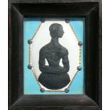Schatten-Miniatur (1.H.19.Jh.)relief. Damenportrait in Schwarz; den Kopf nach links gewandt;