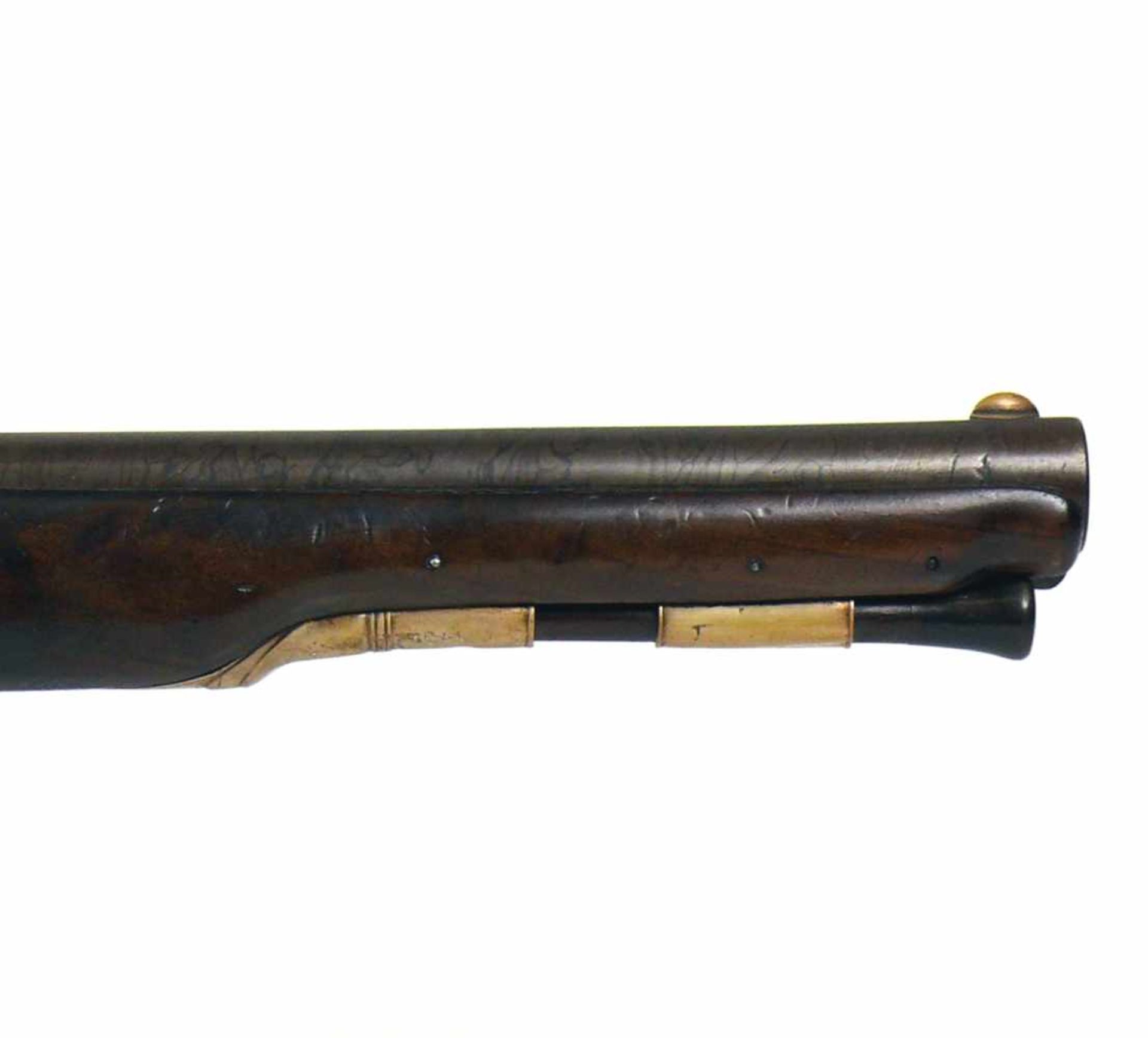 Seltene Systemwaffe (Stanton, London um 1790)Steinschloss-Pistole mit 1 Hahn, 3 Kammern und 3 - Image 7 of 16