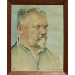 Münch-Khe, Willi (Karlsruhe 1885 - 1960)"Männerkopf-Portrait"; verso beschriftet: Alemannischer