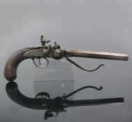 Seltene Repetier-Pistole (London um 1790, H.W. Mortimer)Lorenzoni-System; halbgeschäftete Pistole