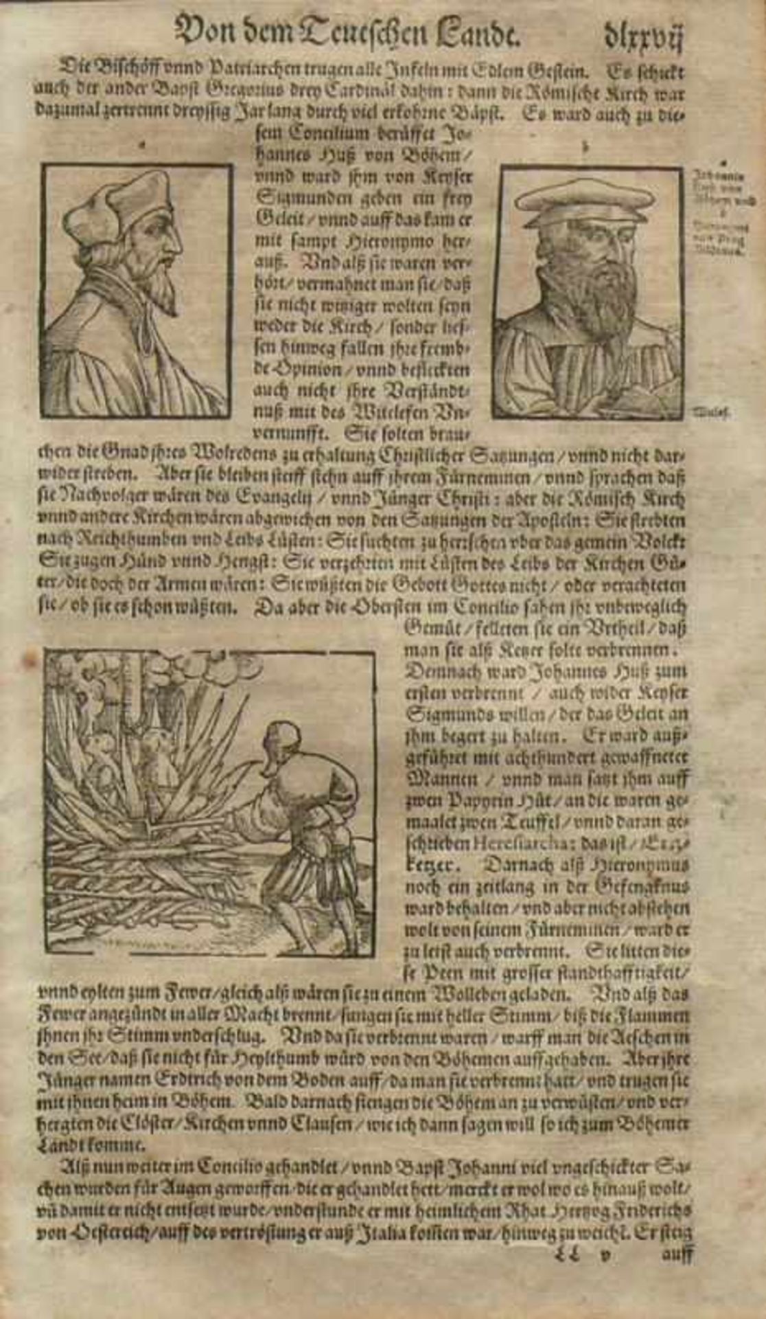 Johannes, Hieronymus Huss (Mitte 16.Jh.)aus Sebastian Münster Cosmographie 1556; unter PP hinter - Bild 4 aus 6