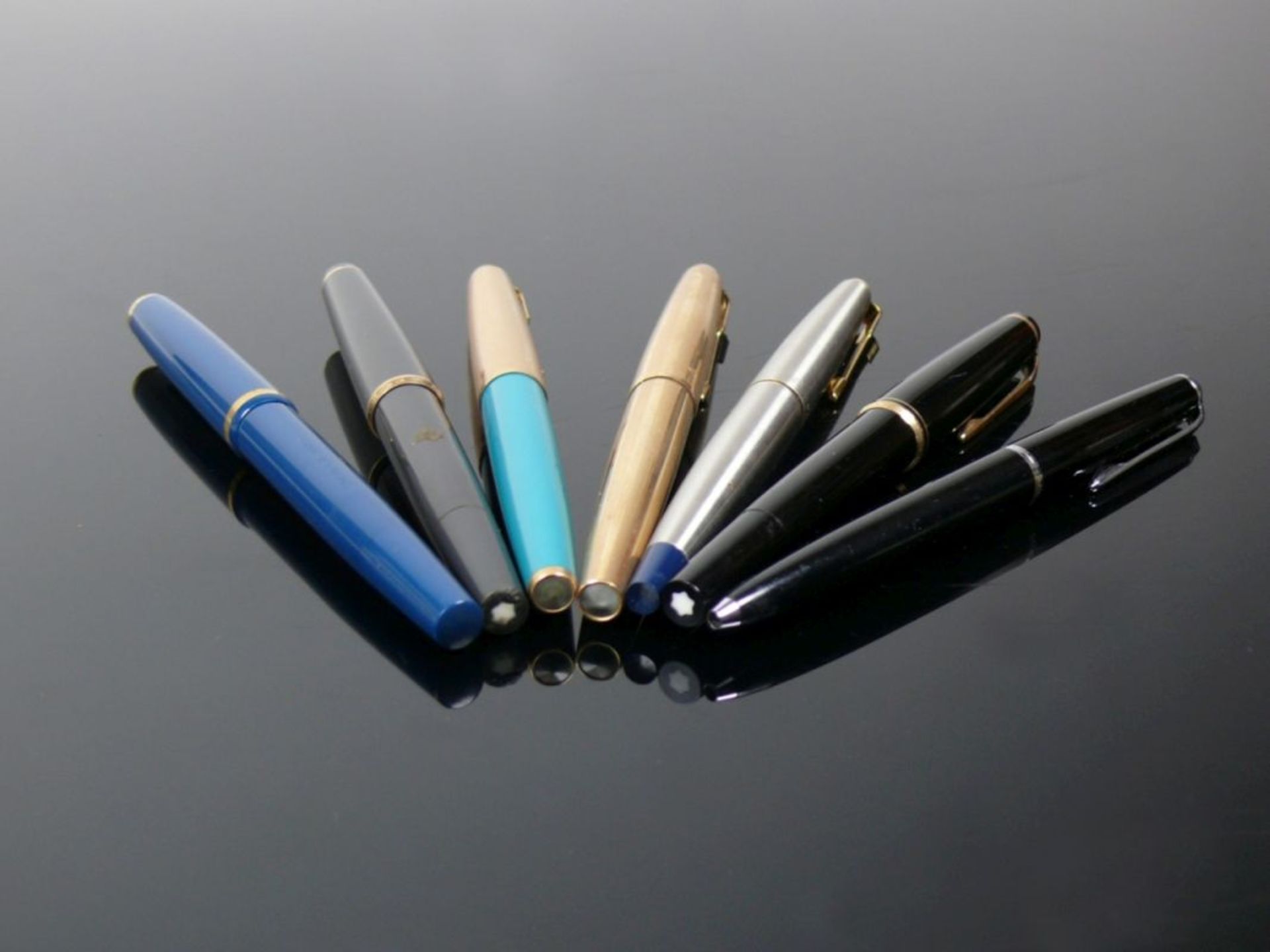 Konvolut div. FüllerMontblanc No. 22; Montblanc No. 32; Montblanc-Kugelschreiber No. 49; PARKER - Bild 2 aus 2